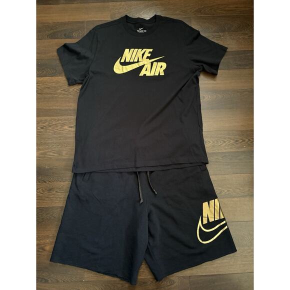 Nike Black /gold metallic short Set Sz XL, The White Shirt 2XL Will